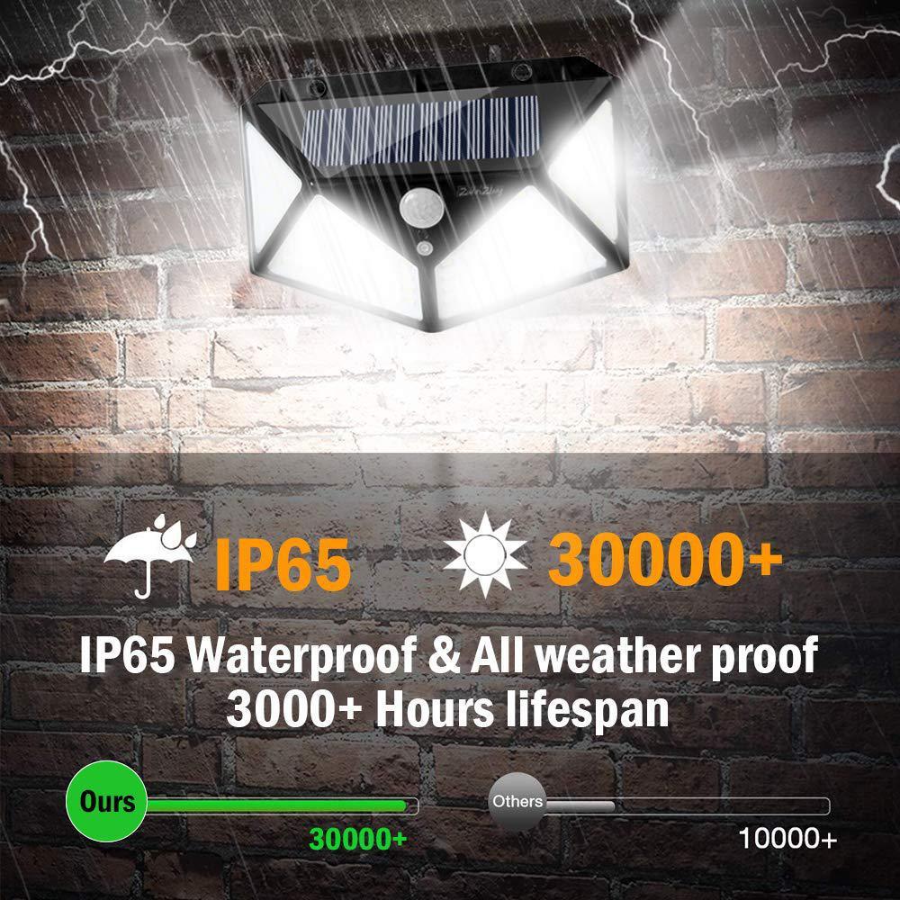 100-LED Solar Motion Wall Light – Bright Outdoor Security Fixture