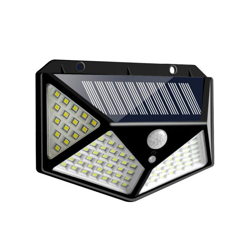 100-LED Solar Motion Wall Light – Bright Outdoor Security Fixture
