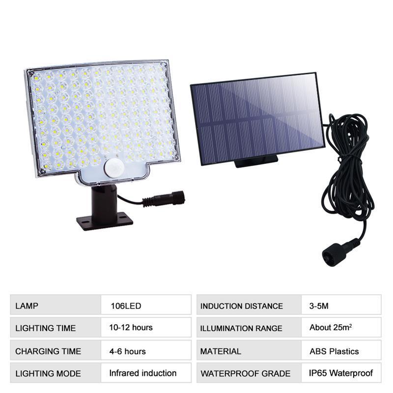 106LED Lawn Solar Wall Lamp