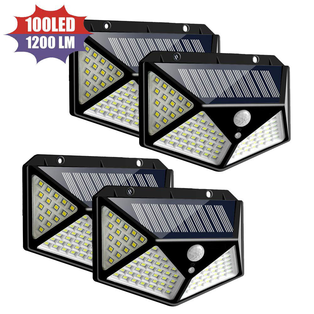 100-LED Solar Motion Wall Light – Bright Outdoor Security Fixture
