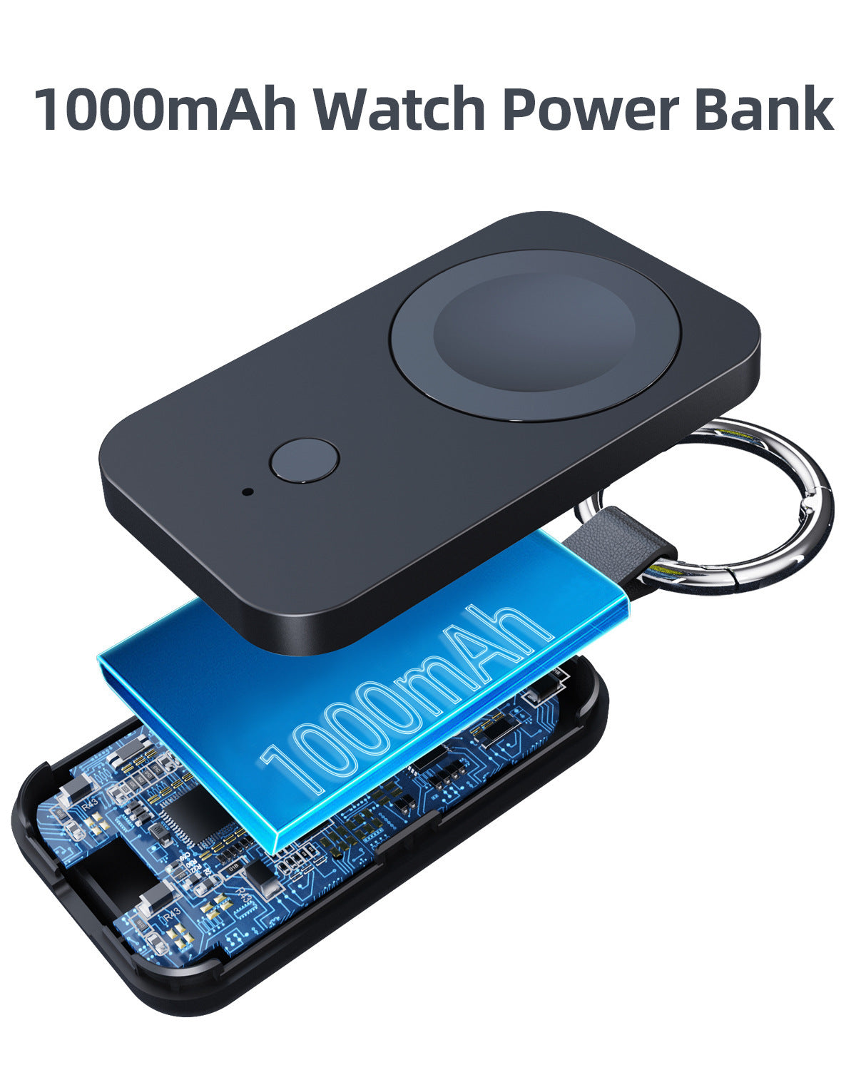1000mAh Magnetic Watch Charger Keychain