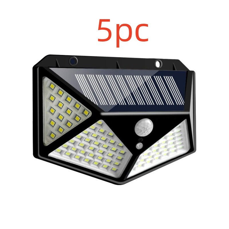 100-LED Solar Motion Wall Light – Bright Outdoor Security Fixture