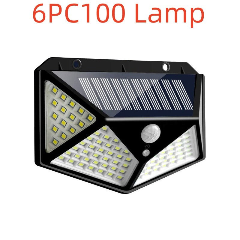 100-LED Solar Motion Wall Light – Bright Outdoor Security Fixture