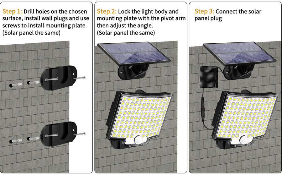 106LED Lawn Solar Wall Lamp