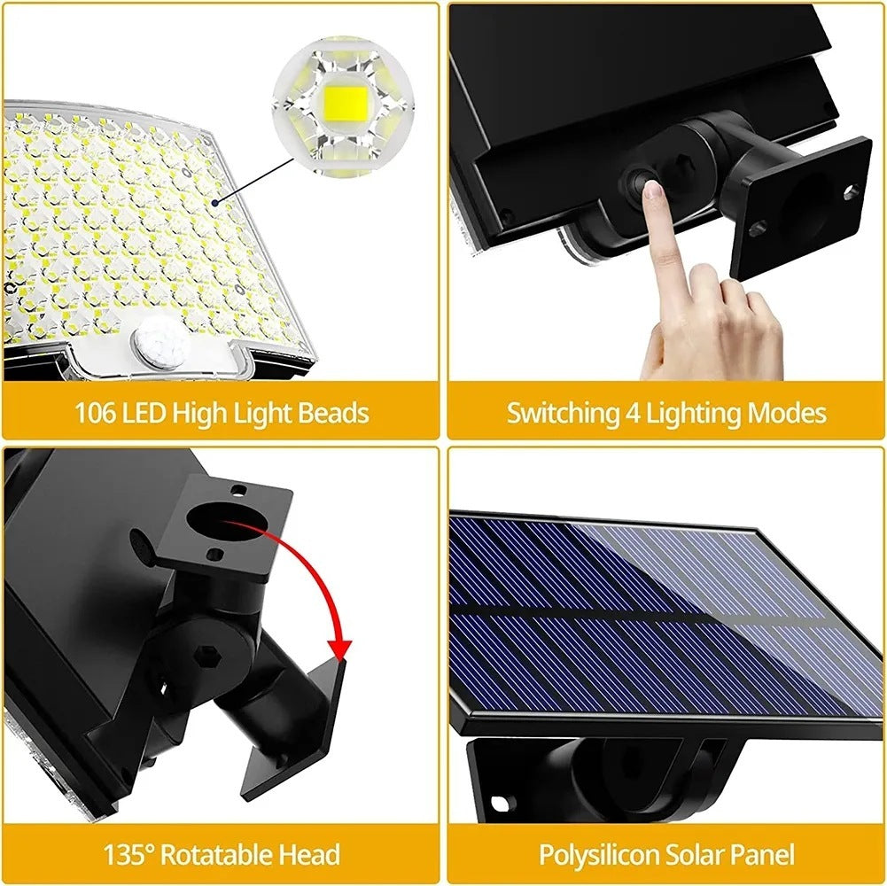 106LED Lawn Solar Wall Lamp
