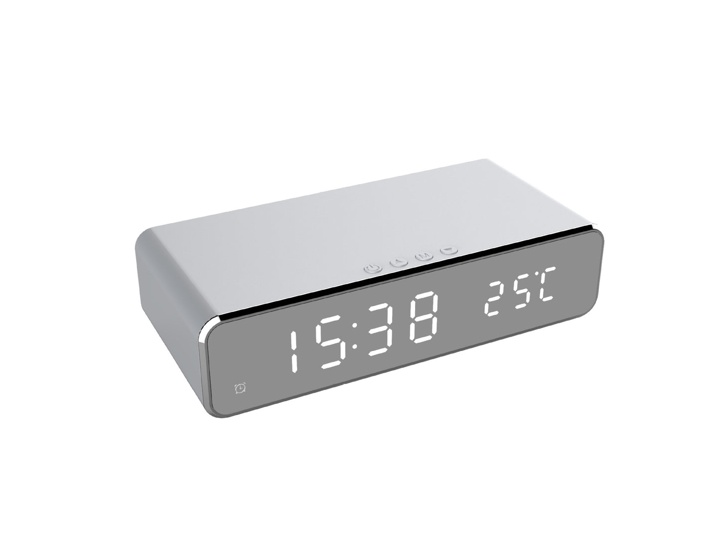 Multifunctional Desktop Clock with Charger & Thermometer