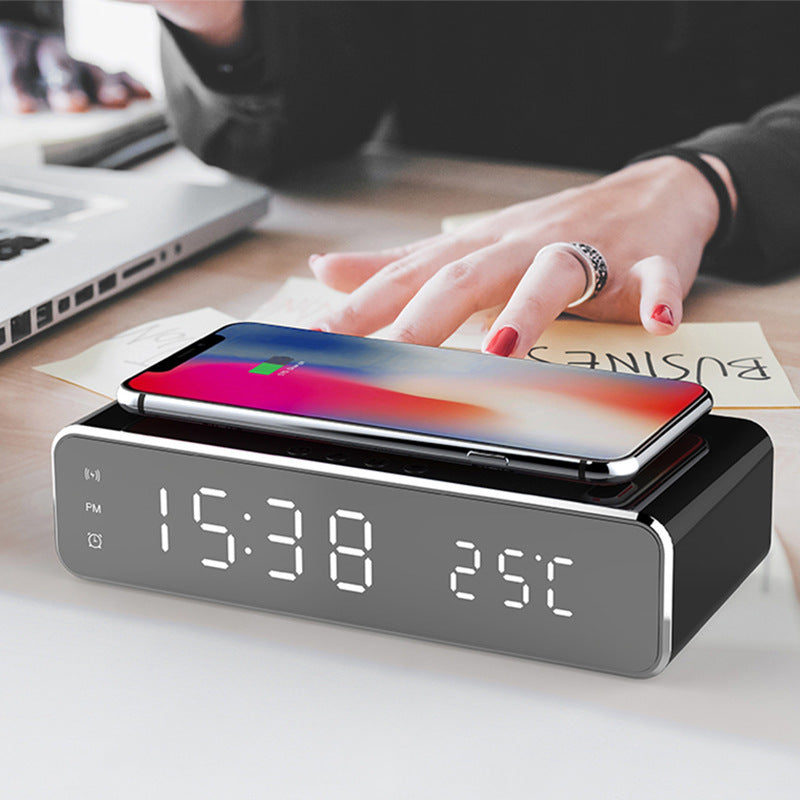 Multifunctional Desktop Clock with Charger & Thermometer