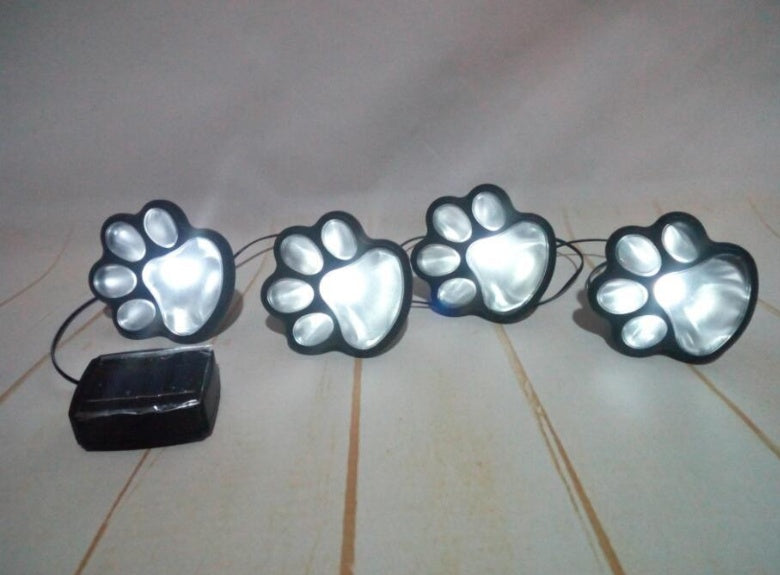 Solar LED Paw Print Lights – Outdoor Sensor Lamps for Garden or Camping